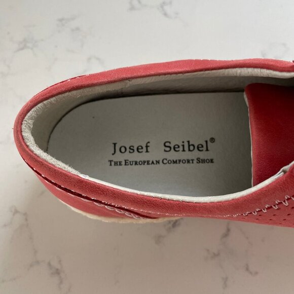 Josef Seibel Caren The European Comfort Leather Lace Up Shoe Lt Red Wht Sz 37 - Picture 2 of 12